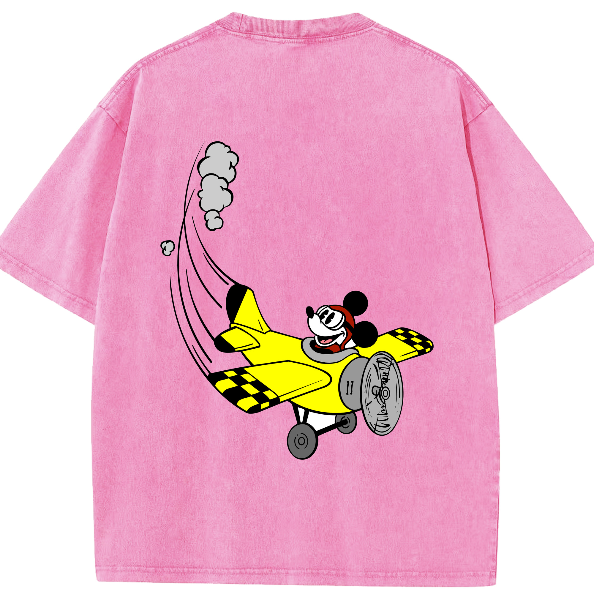 （画像用） ミッキーマウス Mickey Mouse 綿100% ヴィンテージ風 半袖Tシャツ（背面プリント）